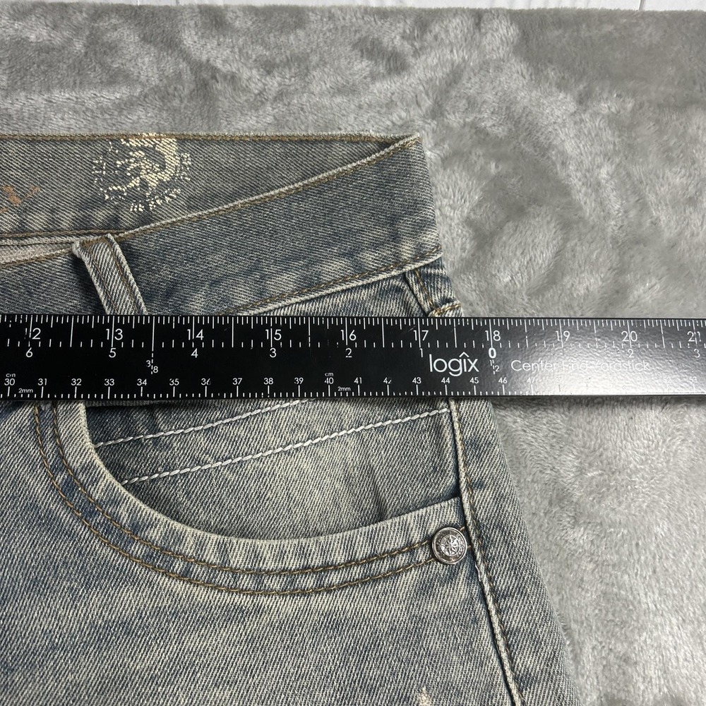 Diesel Industry Jeans Mens 35x30 Blue Light Wash Slim Tapered Distressed Stretch - Picture 14 of 16